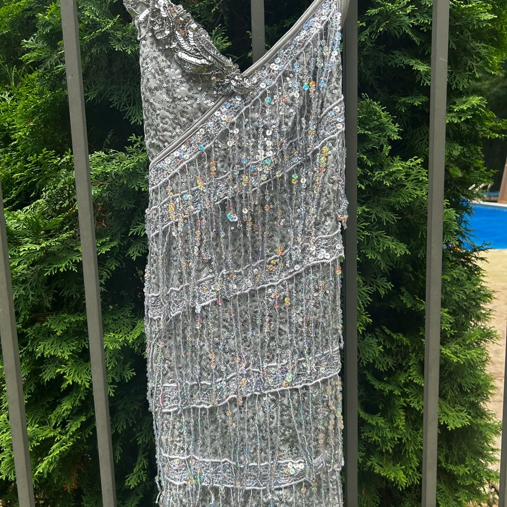 Silver Sequin Fringe Jazz /Tap Costume